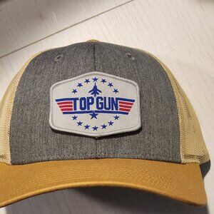TOP GUN Heather Grey/Birch/Amber Gold Mesh Low Profile Snapback Trucker Hat